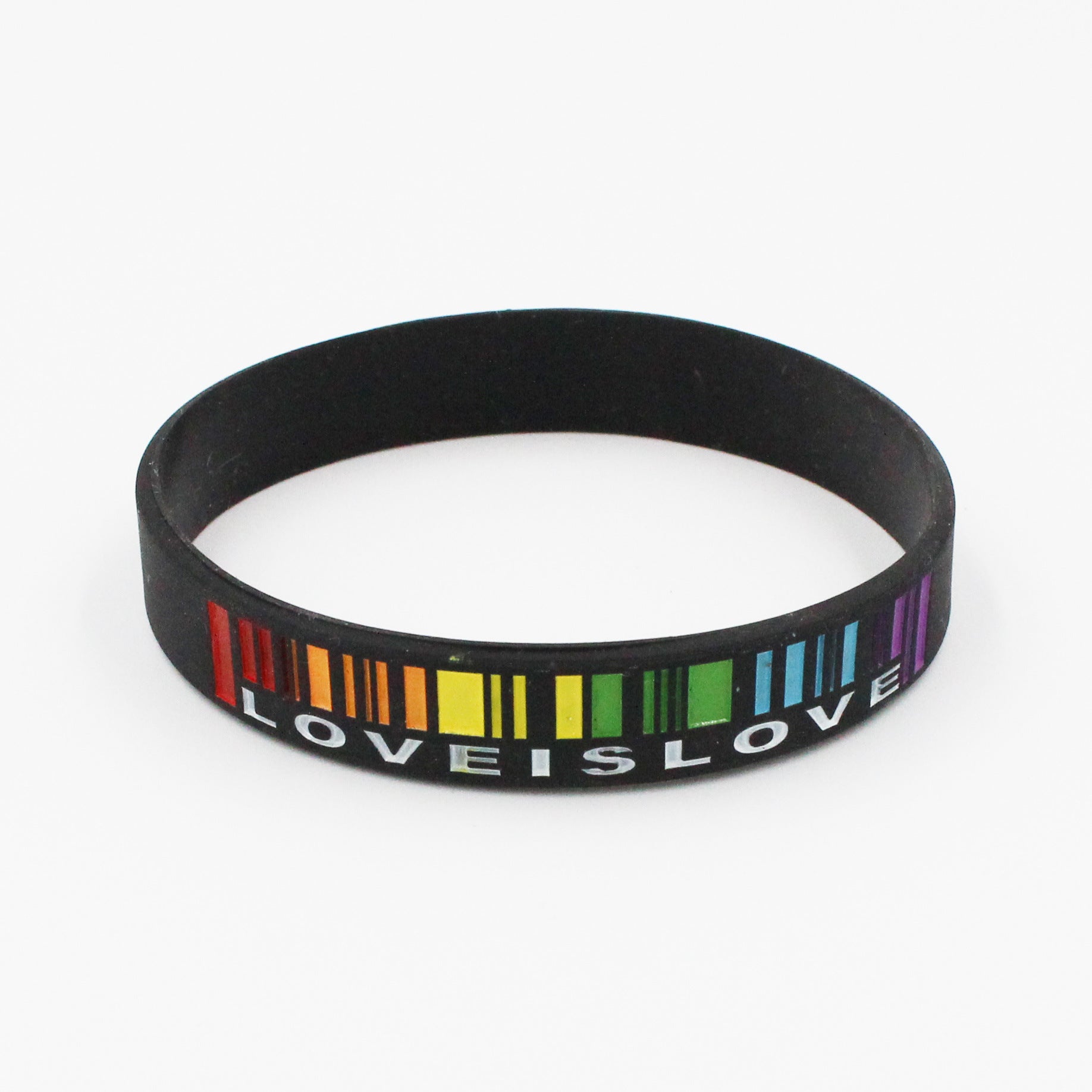 Silicona al por mayor Colores del arco iris amor es la brazalete de las parejas de amor